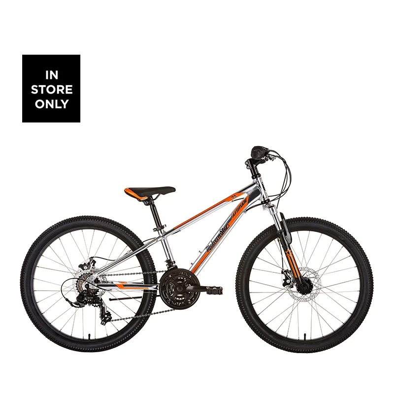 Malvern Star Attitude Disc 24 Kids Bike – Brush Aluminum